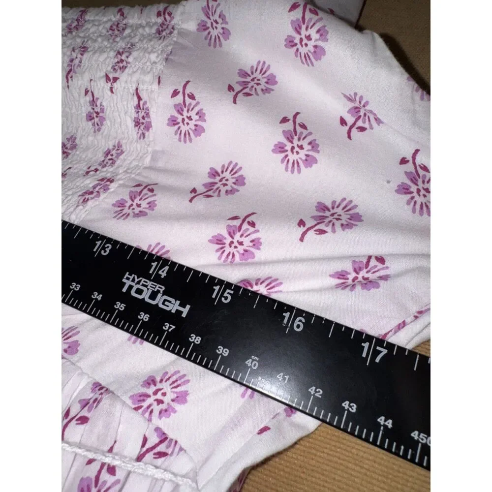 J. Crew Dress, White with purple flowers, floral, 100% Cotton